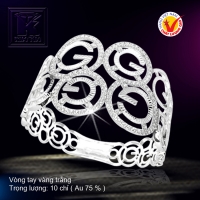 Vòng tay vàng trắng 18K