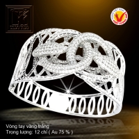 Vòng tay vàng trắng 18K