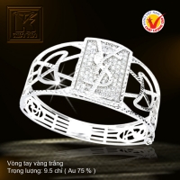 Vòng tay vàng trắng 18K