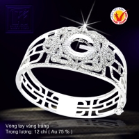 Vòng tay vàng trắng 18K