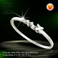 Vòng tay vàng trắng 18K