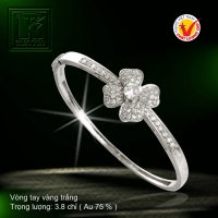 Vòng tay vàng trắng 18K