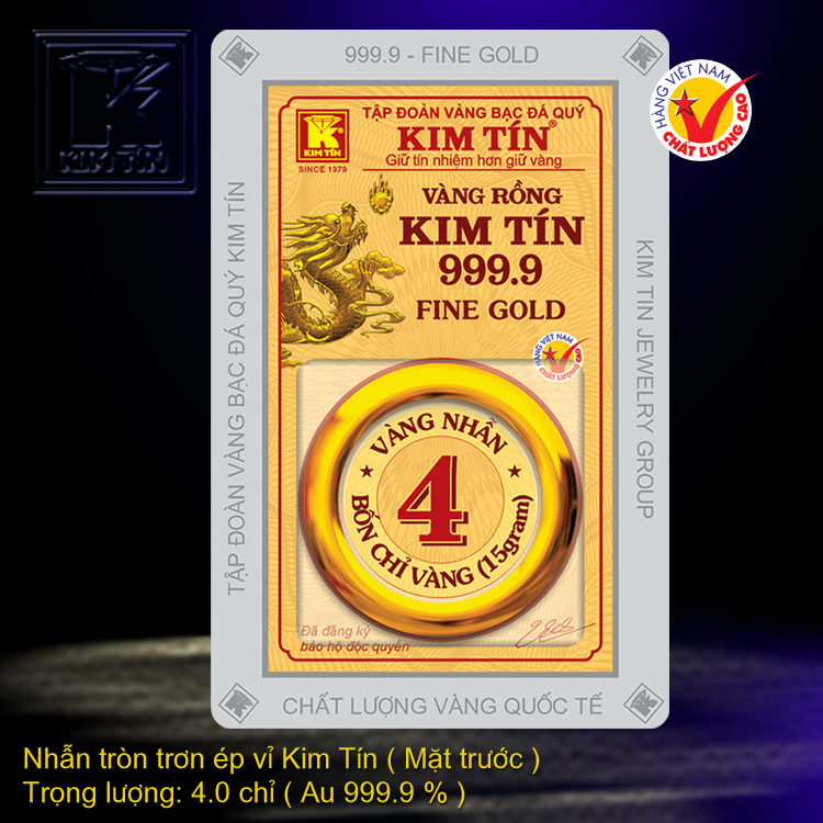 Nhẫn tròn trơn 24K ép vỉ mới