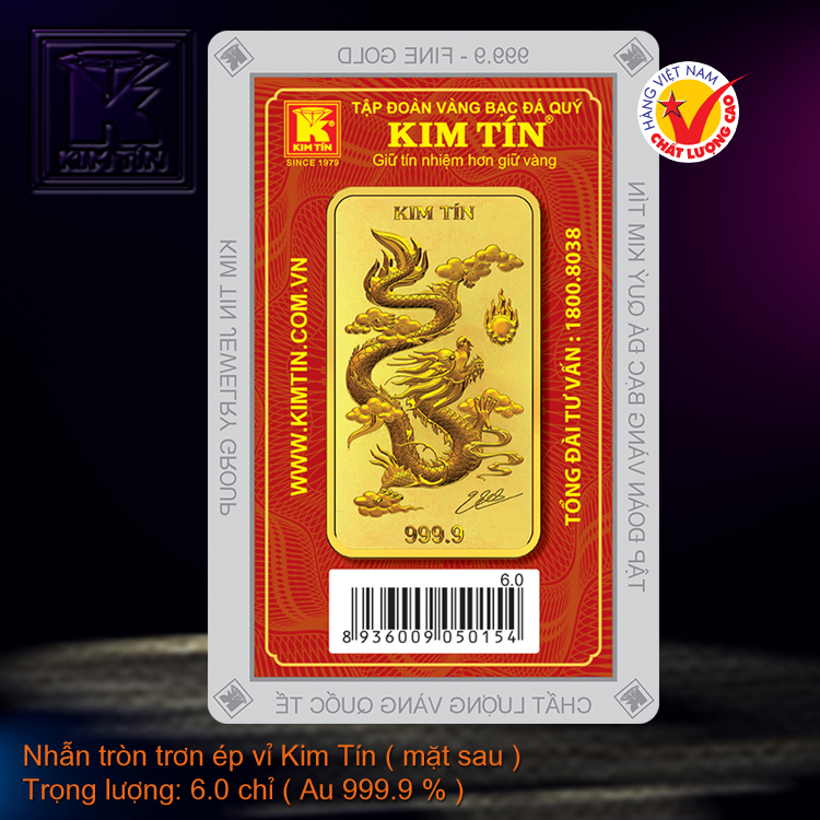 Nhẫn tròn trơn 24K ép vỉ mới