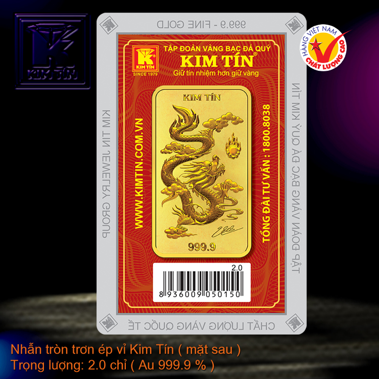 Nhẫn tròn trơn 24K ép vỉ mới