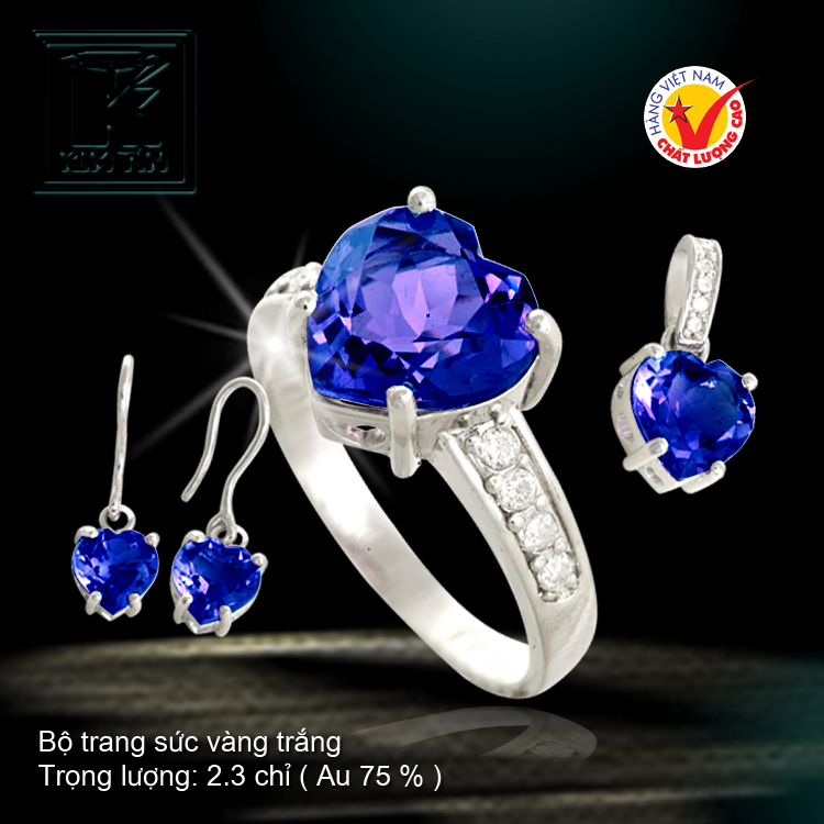 Bộ trang sức vàng trắng