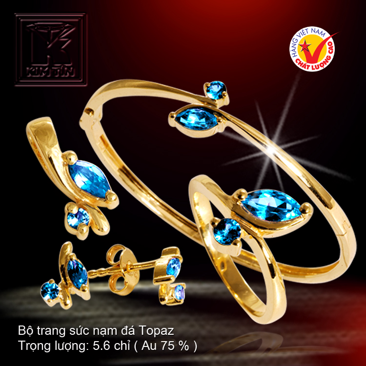 Bộ trang sức nạm đá Topaz