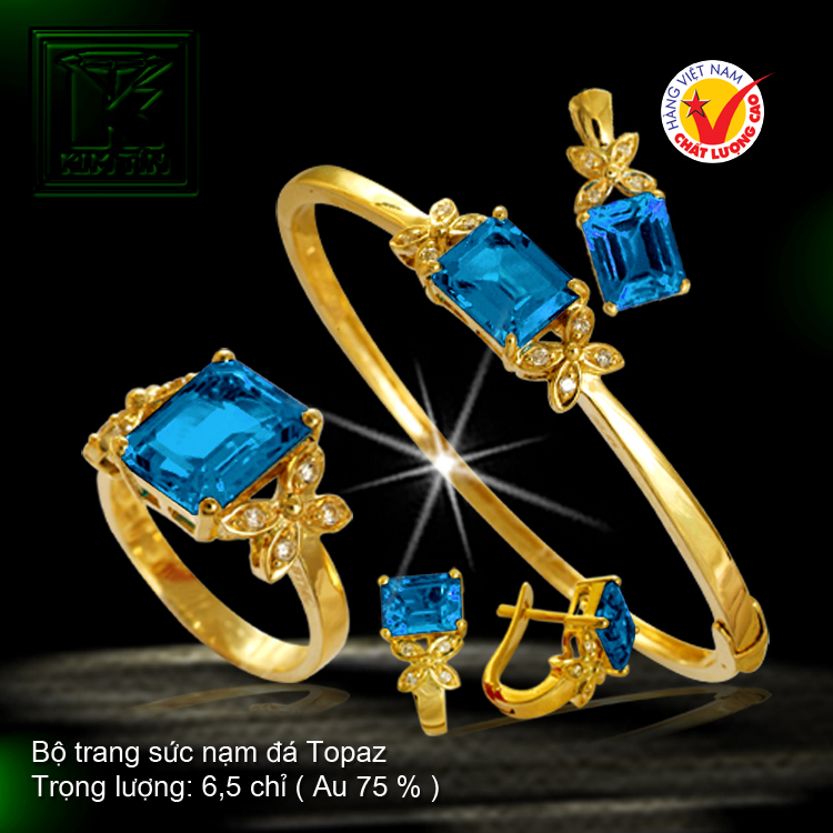 Bộ trang sức nạm đá Topaz