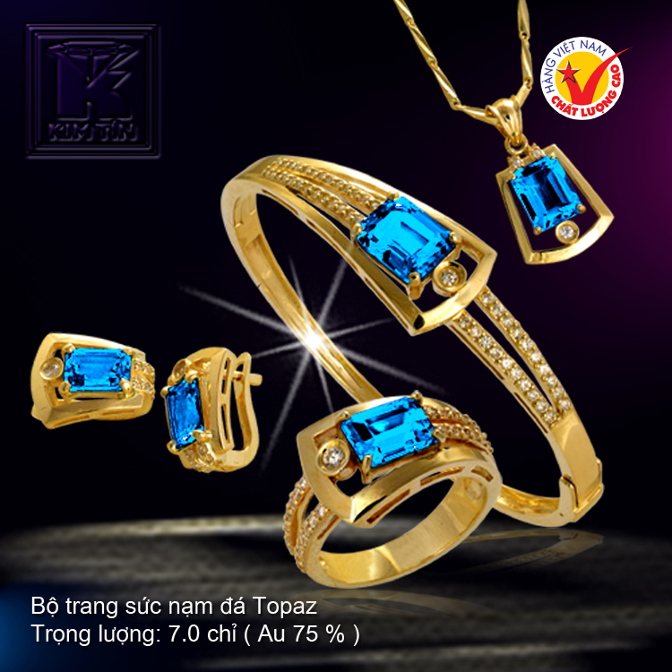 Bộ trang sức nạm đá Topaz