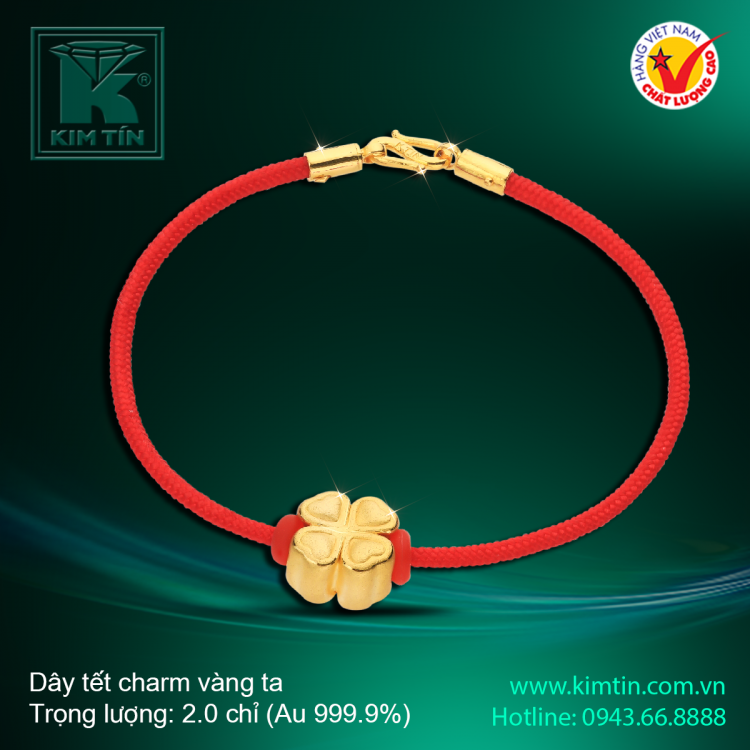 Dây tết charm - Vàng 24K