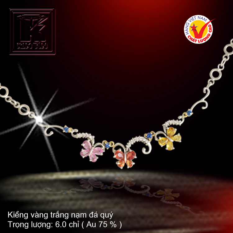 Kiềng cổ vàng trắng 18K