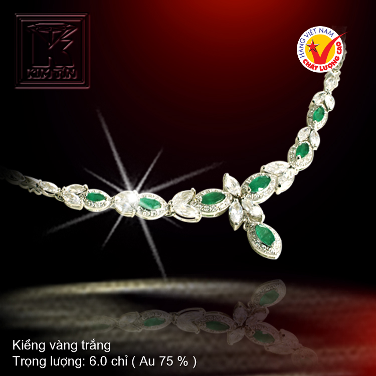 Kiềng cổ vàng trắng 18K