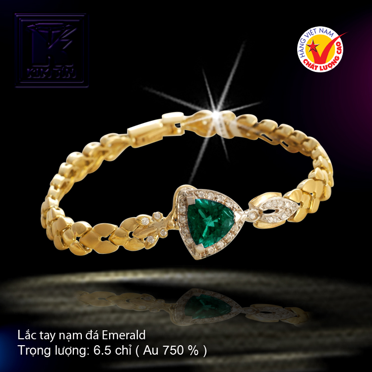 Lắc tay nạm đá Emerald