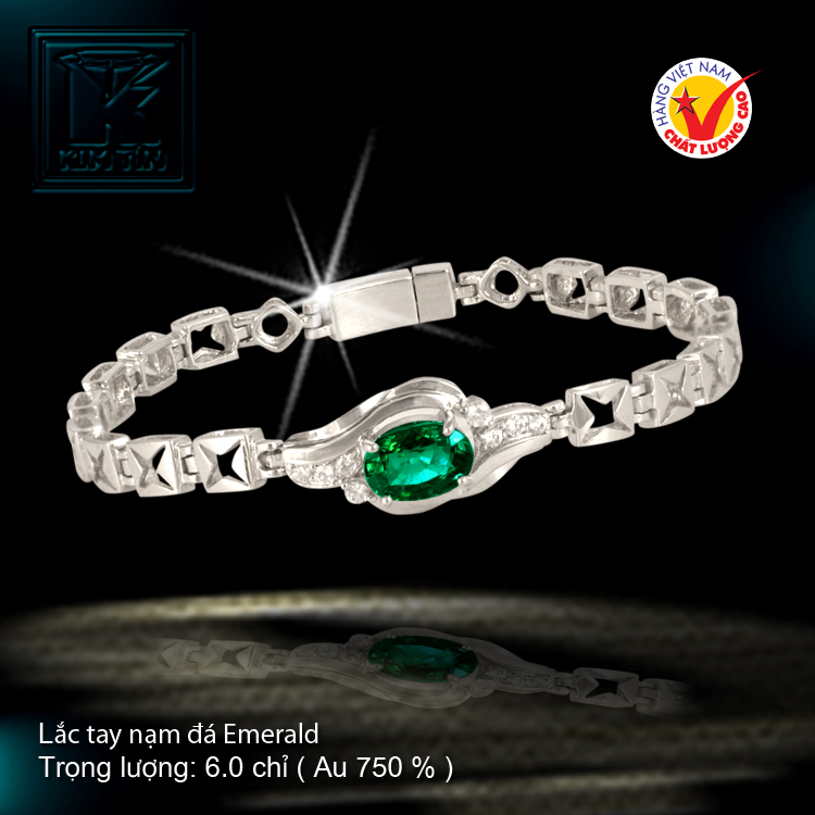 Lắc tay nạm đá Emerald