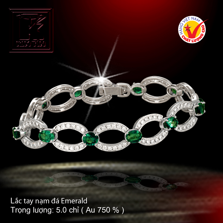 Lắc tay nạm đá Emerald