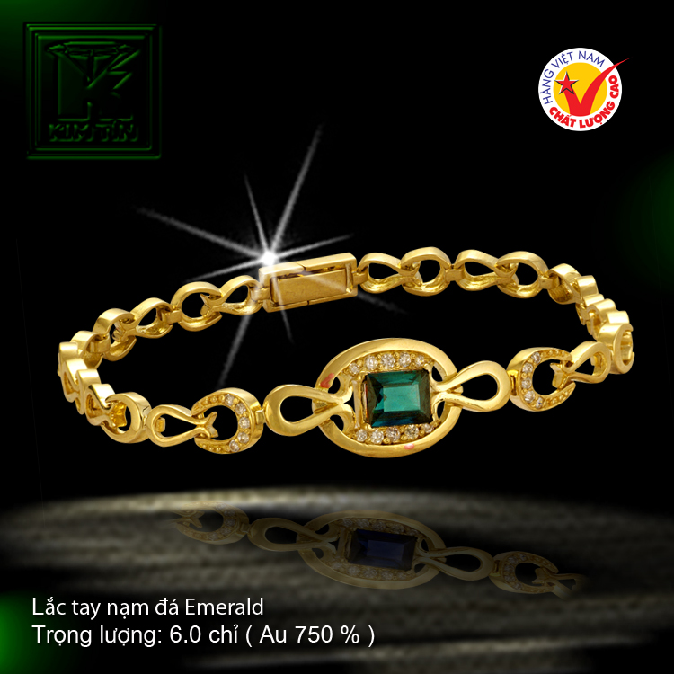 Lắc tay nạm đá Emerald