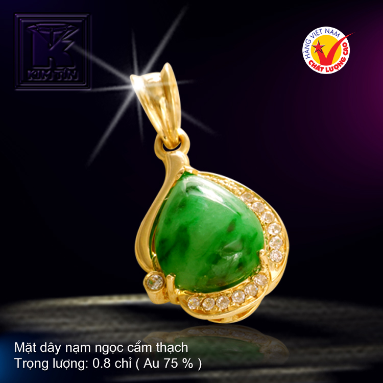 Mặt dây Ngọc cẩm thạch vàng 18K