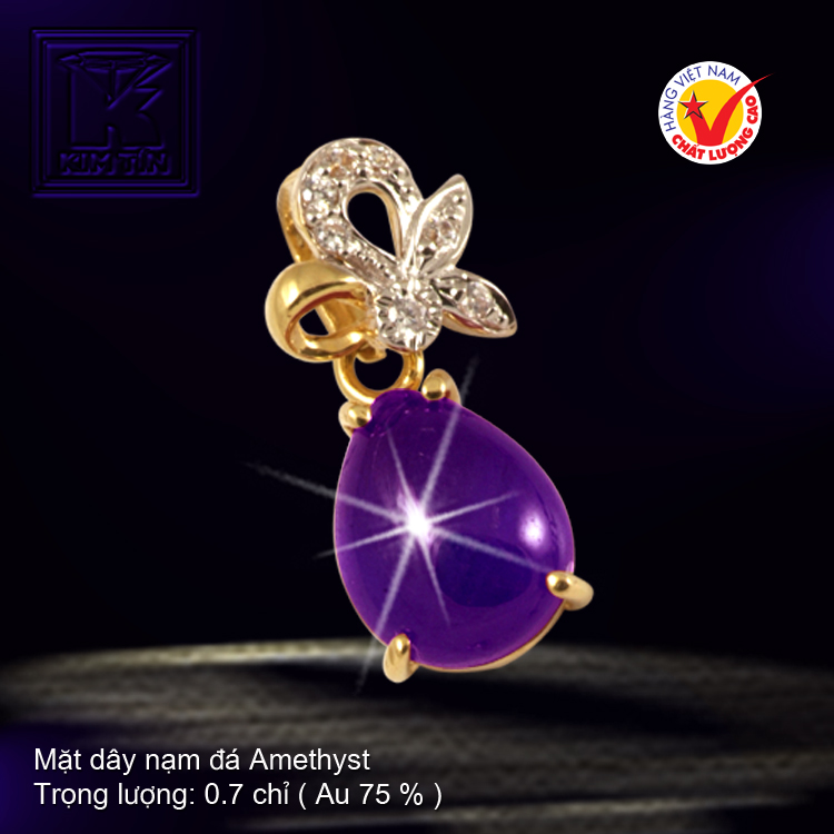 Mặt dây nạm đá Amethyst