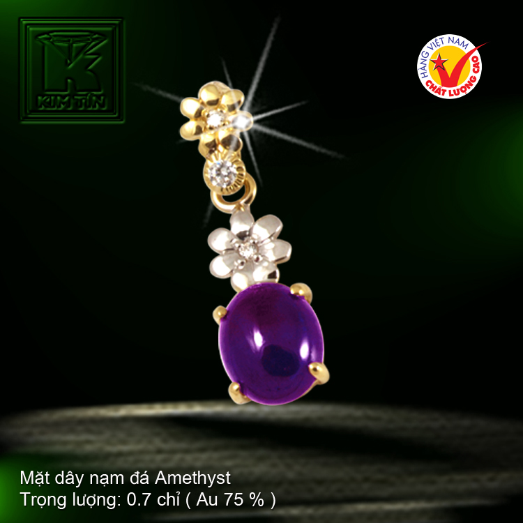 Mặt dây nạm đá Amethyst