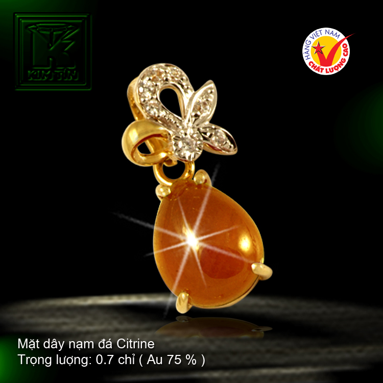 Mặt dây vàng màu 18K