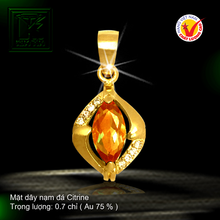 Mặt dây vàng màu 18K