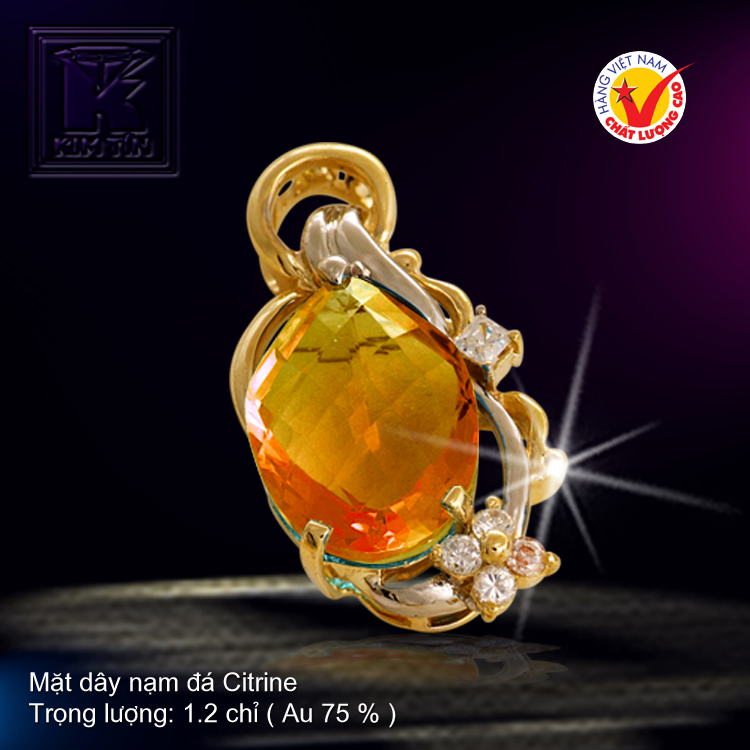 Mặt dây vàng màu 18K