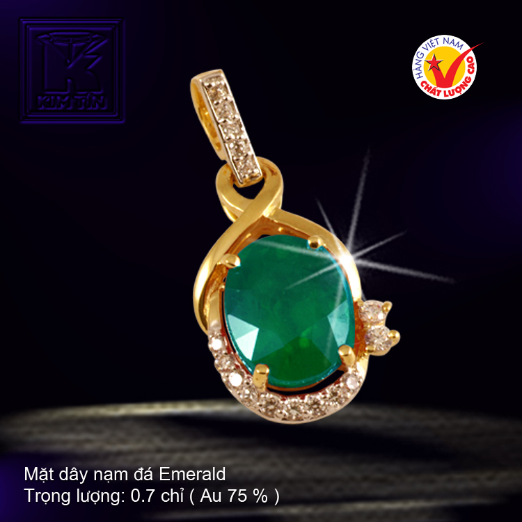 Mặt dây nạm đá Emerald