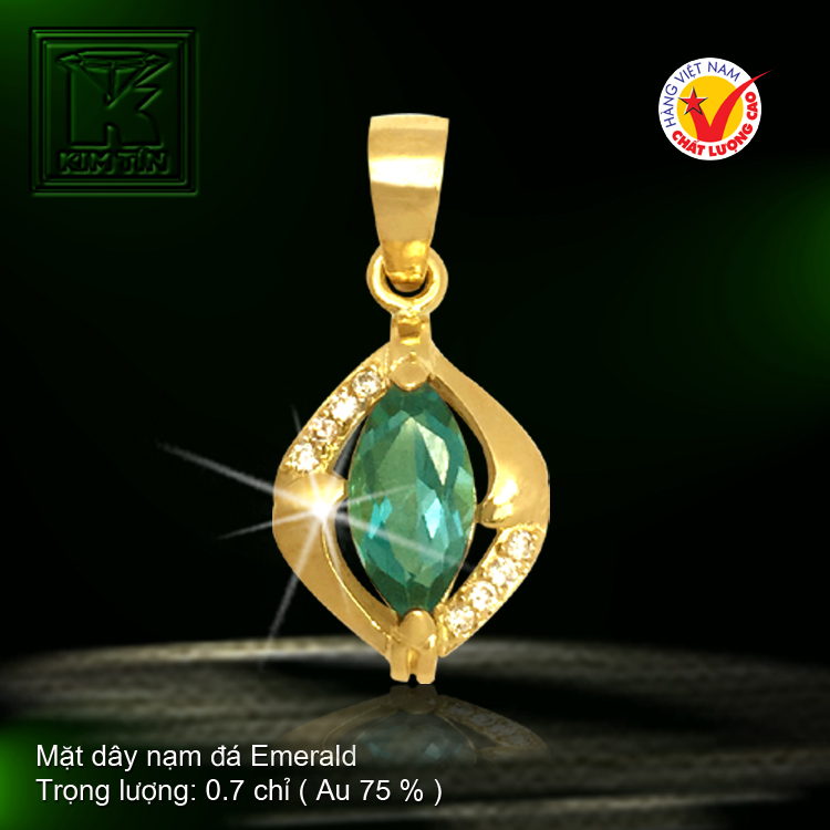 Mặt dây nạm đá Emerald