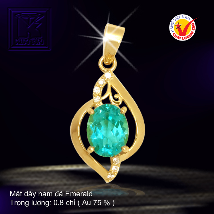 Mặt dây nạm đá Emerald