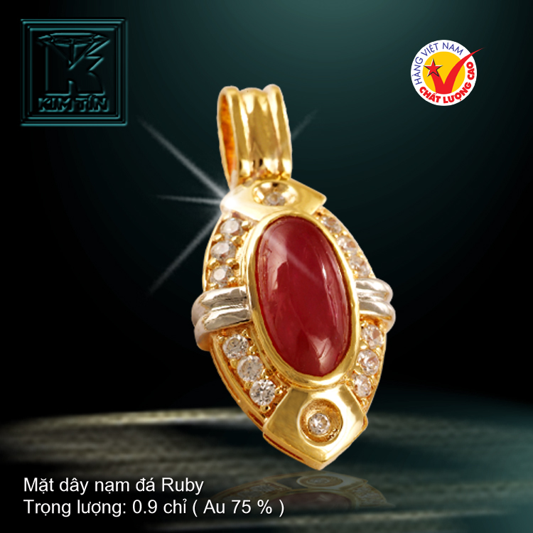 Mặt dây nạm đá Ruby