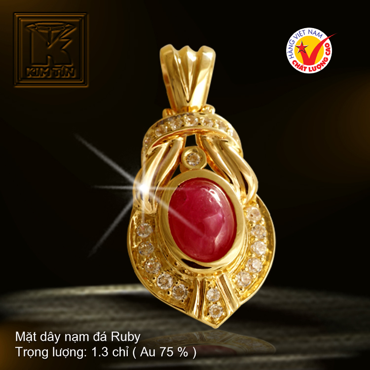 Mặt dây nạm đá Ruby