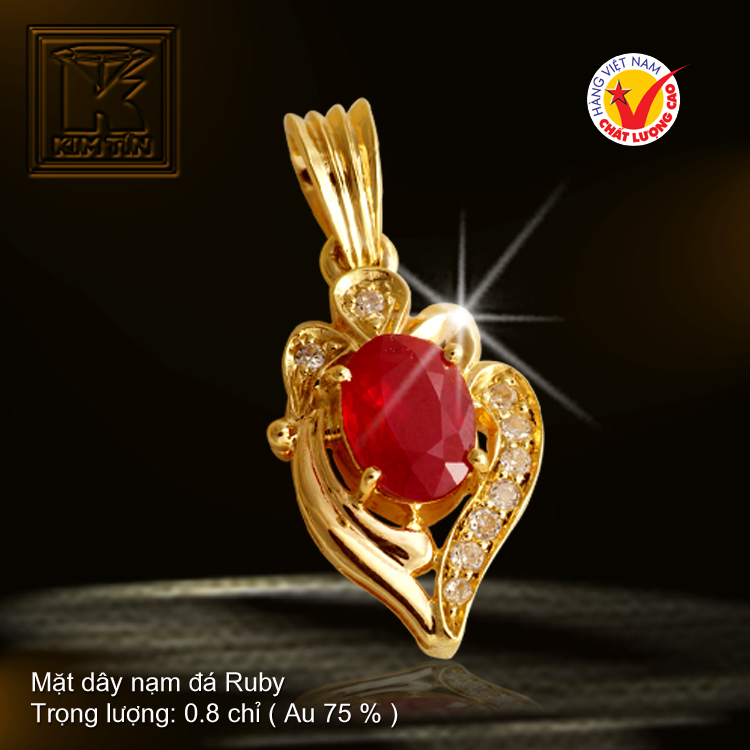 Mặt dây nạm đá Ruby