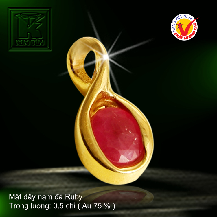 Mặt dây nạm đá Ruby