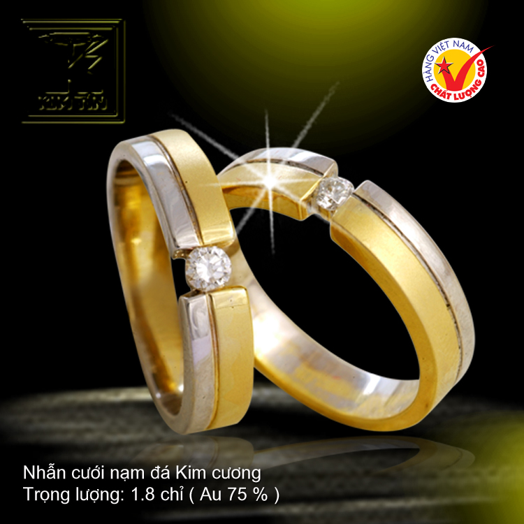 Nhẫn cưới vàng 18K