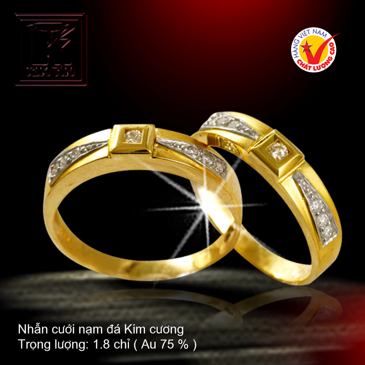 Nhẫn cưới vàng 18K