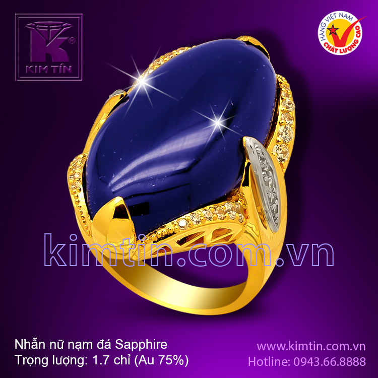 Nhẫn nữ nạm đá Sapphire