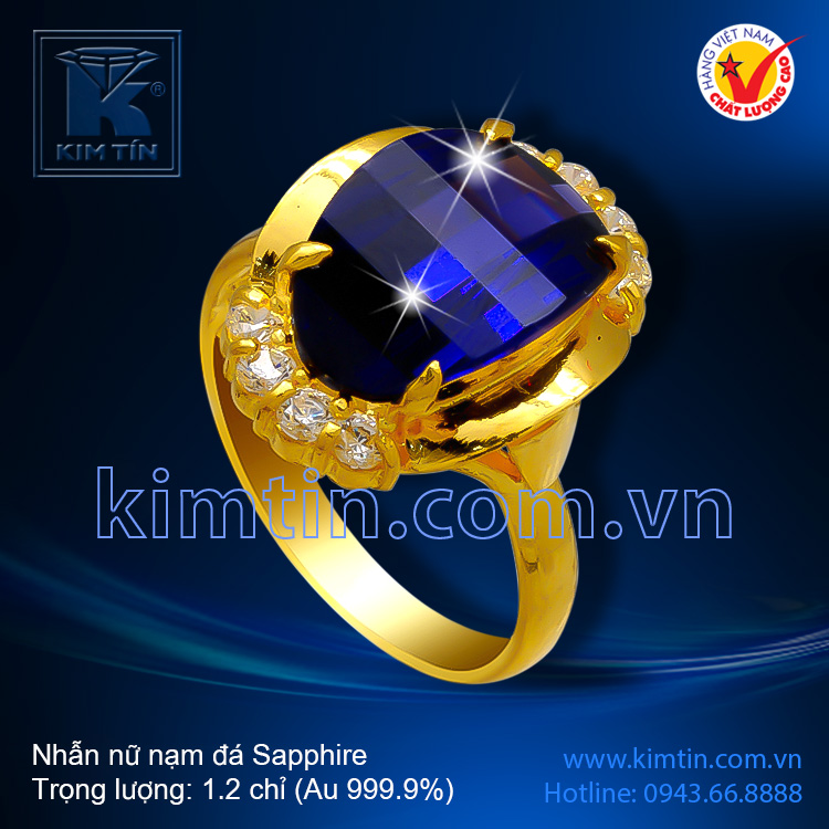 Nhẫn nữ nạm đá Sapphire