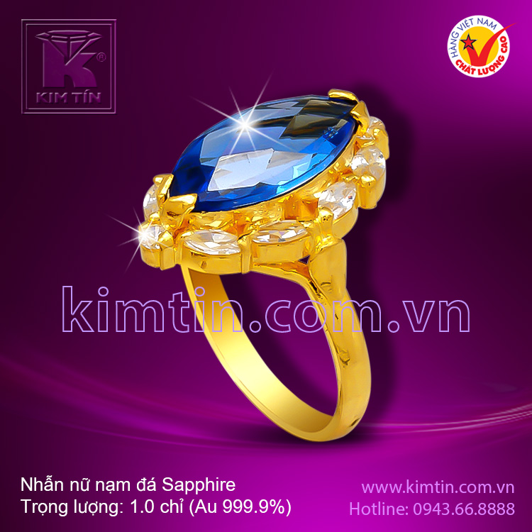 Nhẫn nữ nạm đá Sapphire