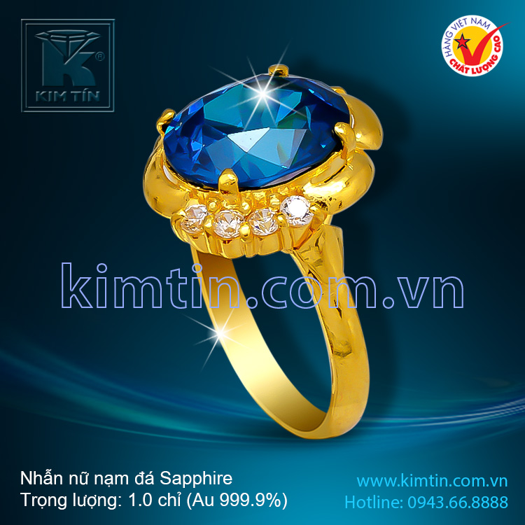 Nhẫn nữ nạm đá Sapphire