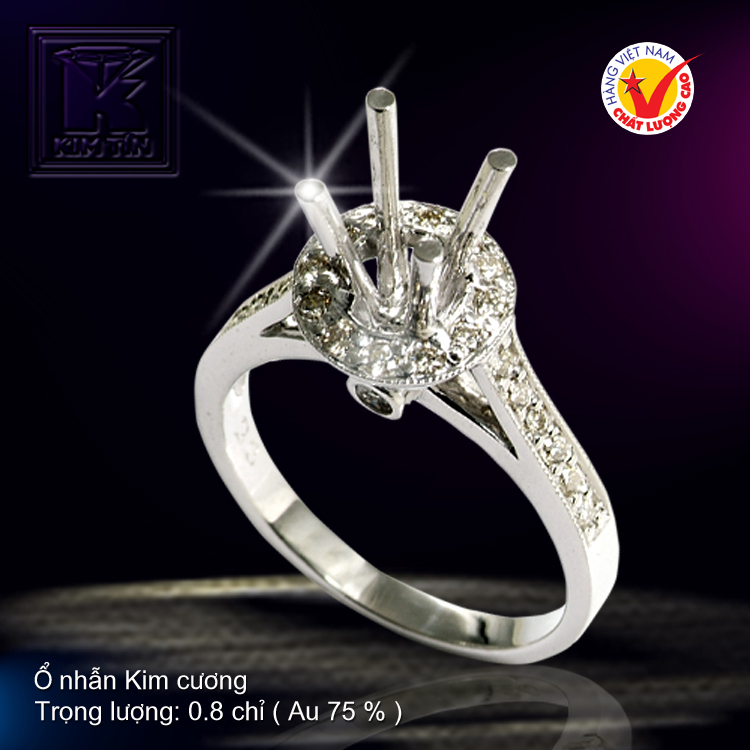 Nhẫn nữ vàng trắng 18K