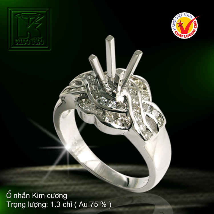 Nhẫn nữ vàng trắng 18K