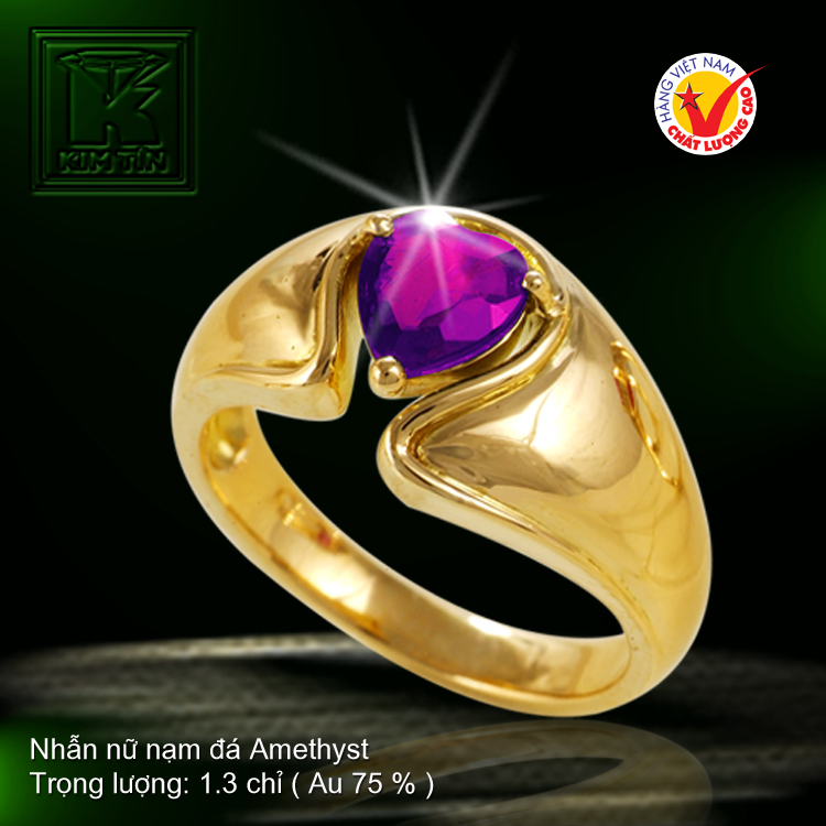 Nhẫn nữ nạm đá Amethyst