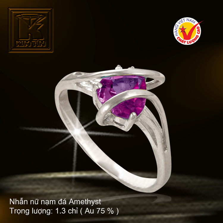 Nhẫn nữ nạm đá Amethyst