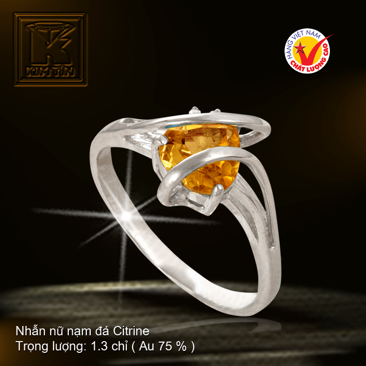 Nhẫn nữ nạm đá Citrine