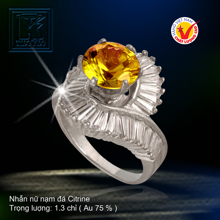 Nhẫn nữ nạm đá Citrine