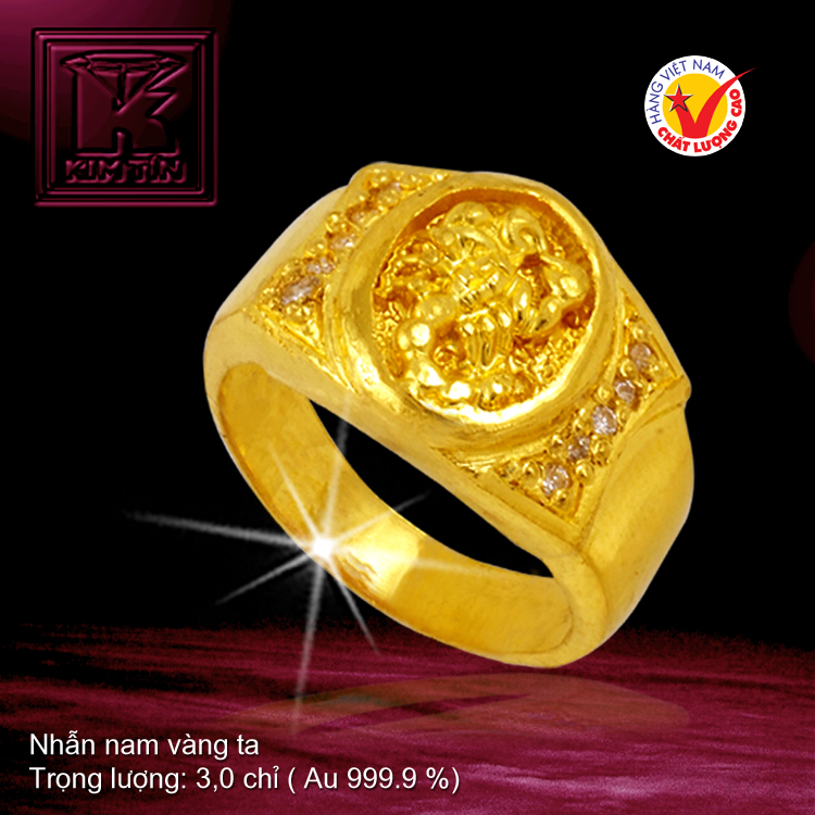 Nhẫn nam vàng 24K