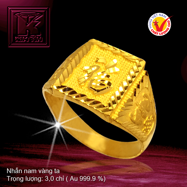 Nhẫn nam vàng 24K