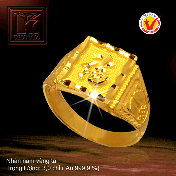 Nhẫn nam vàng 24K