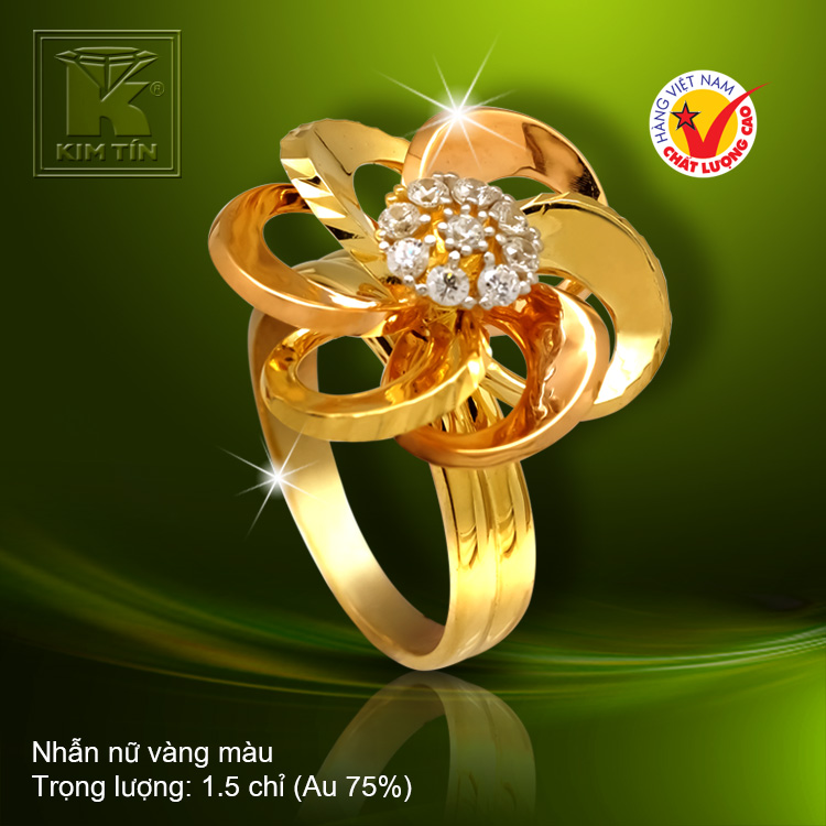 Nhẫn nữ vàng màu 18k