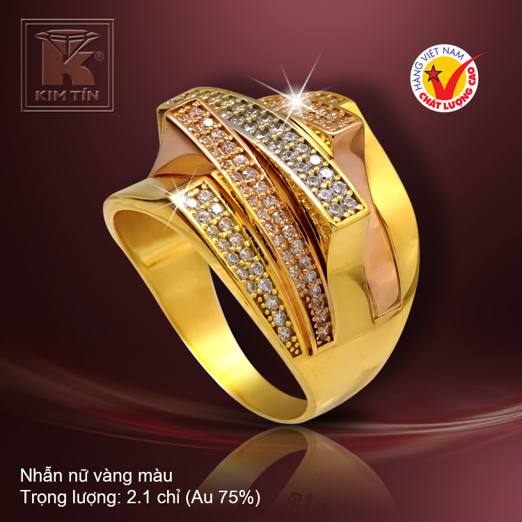 Nhẫn nữ vàng màu 18k